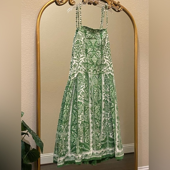 Farm Rio Delicate Tapestry Linen Midi Dress Size L - Picture 8 of 11